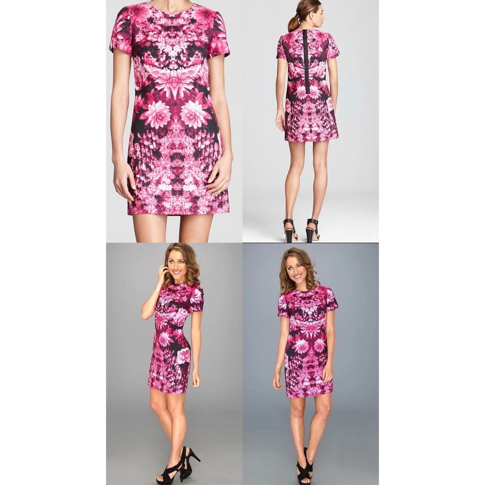 Michael Michael Kors Pink Floral Kaleidoscope Mini Shift Dress Size 8